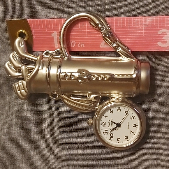 Stainless Steel Minature Golf Clubs Bag with clock - Picture 6 of 7
